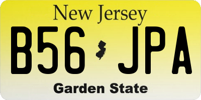 NJ license plate B56JPA
