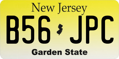 NJ license plate B56JPC