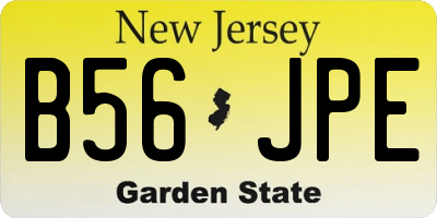 NJ license plate B56JPE