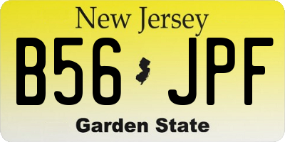 NJ license plate B56JPF