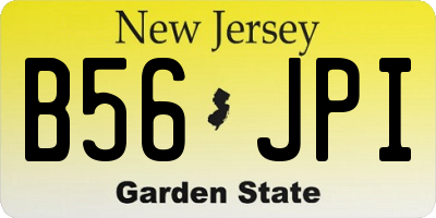 NJ license plate B56JPI