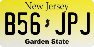 NJ license plate B56JPJ
