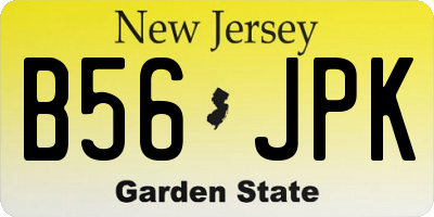 NJ license plate B56JPK