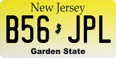 NJ license plate B56JPL