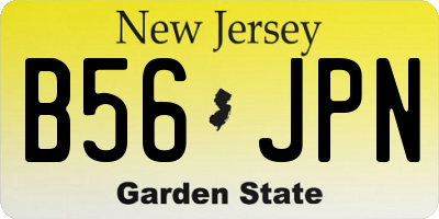 NJ license plate B56JPN