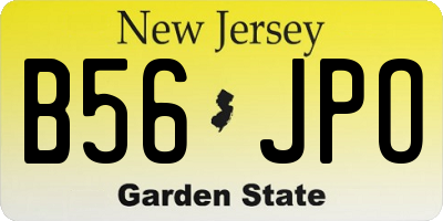 NJ license plate B56JPO
