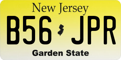 NJ license plate B56JPR