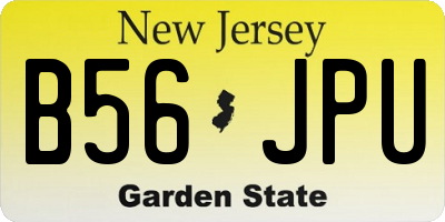 NJ license plate B56JPU