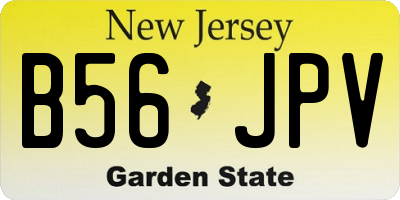 NJ license plate B56JPV