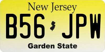 NJ license plate B56JPW