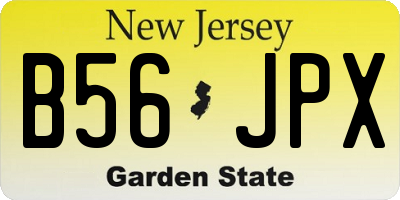 NJ license plate B56JPX