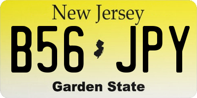 NJ license plate B56JPY