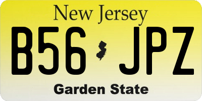 NJ license plate B56JPZ