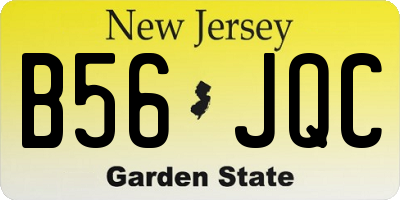 NJ license plate B56JQC