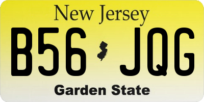 NJ license plate B56JQG