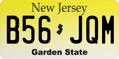 NJ license plate B56JQM