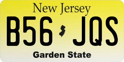 NJ license plate B56JQS