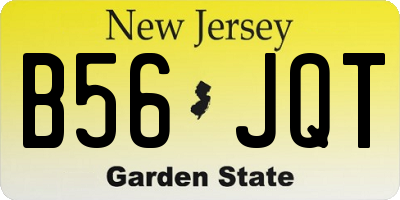 NJ license plate B56JQT