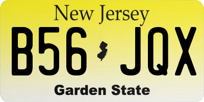 NJ license plate B56JQX