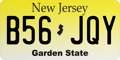NJ license plate B56JQY