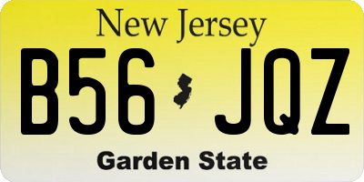 NJ license plate B56JQZ