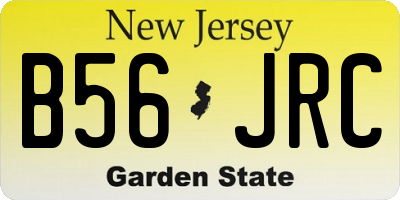 NJ license plate B56JRC