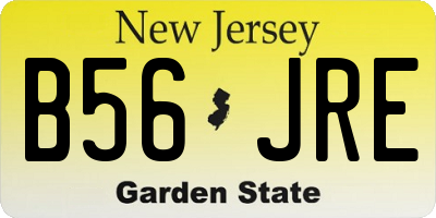 NJ license plate B56JRE