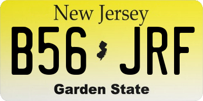 NJ license plate B56JRF