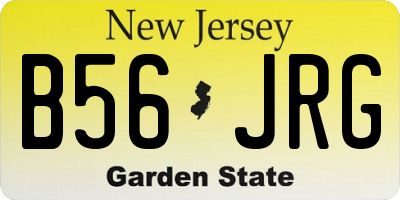 NJ license plate B56JRG