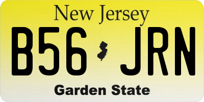 NJ license plate B56JRN