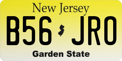 NJ license plate B56JRO