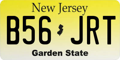 NJ license plate B56JRT