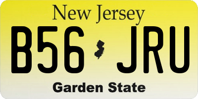NJ license plate B56JRU