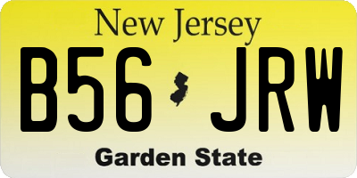 NJ license plate B56JRW