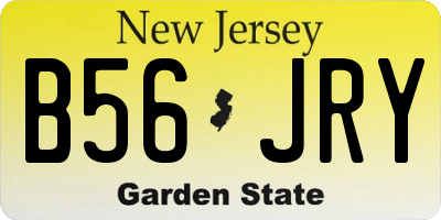 NJ license plate B56JRY