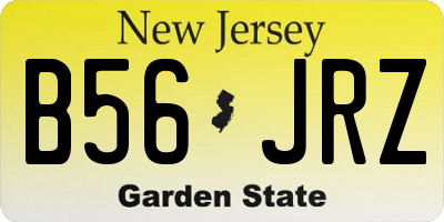 NJ license plate B56JRZ