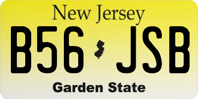 NJ license plate B56JSB
