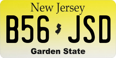 NJ license plate B56JSD