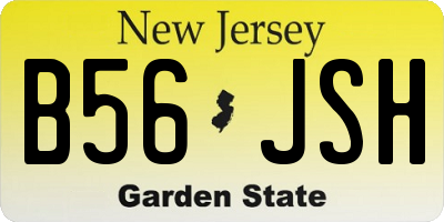 NJ license plate B56JSH