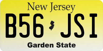 NJ license plate B56JSI