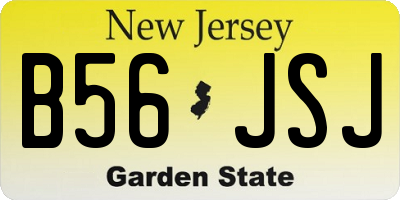 NJ license plate B56JSJ