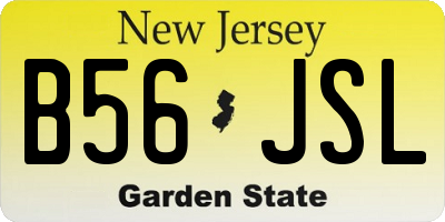 NJ license plate B56JSL
