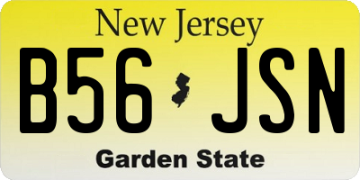 NJ license plate B56JSN