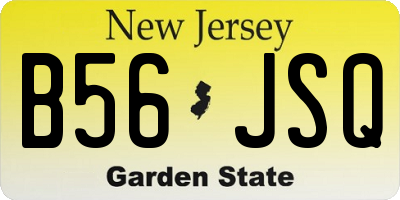 NJ license plate B56JSQ