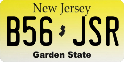 NJ license plate B56JSR