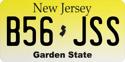 NJ license plate B56JSS