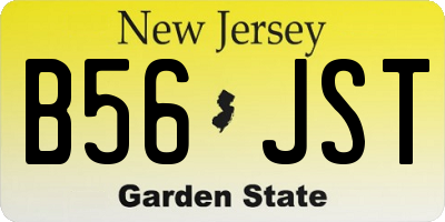 NJ license plate B56JST