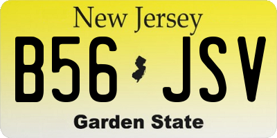 NJ license plate B56JSV
