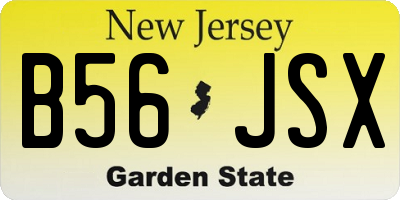 NJ license plate B56JSX