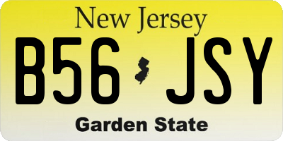 NJ license plate B56JSY